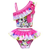 Wholesale Women s summer two piece swimsuit sling white unicorn print years old
