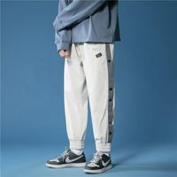 Wholesale Classic Jogger Men Pants Cut Off Split Side Long Trousers Stre Korean Fashion Buttons Wide Leg Baggy Stylish Casual Length Men s