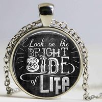 Wholesale Look On The Bright Side Of Life Inspirational Jewelry Happy Quote Necklace Fob Car Pendant Necklaces