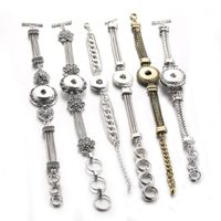 Wholesale Charm Bracelets mm Snap Button Bracelet Bangles Vintage Bronze Jewelry For Women Adjustable