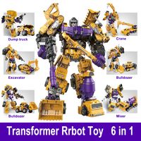 Wholesale Transformation Robot Toy in Engineering Vehicle Model Educational Assembling Deformation Action Figure Car Toy for Children