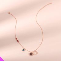 Wholesale Angel Eye Crystal Zircon Pendant Necklace Lady Sweet Romantic Style Necklaces