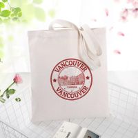 Wholesale Shopping Bags Canvas Handbag Bag City Tote Text DIY Daily Use Custom Print Eco Re ble Recycle