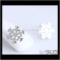 Wholesale Stud Jewelry Drop Delivery Sier Earrings Korean Classic Winter Snow Love Girlfriend Birthday Christmas Year Gift Valentines Day Ps1386 Z