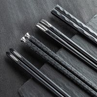 Wholesale 5 Pairs Chopsticks Set Pointed Chop sticks Commonly Used In Home Use and A Box of mm Black Dinner Chopstick