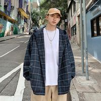 Wholesale Autumn Original Street Plaid Coat Woolen Hooded Thickening Harajuku European And American Style Thick Jacket1