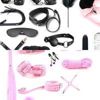 Wholesale NXY SM Bondage Sex Handcuffs Collar Mini Vibrator Nipple Clamps BDSM Set Rope Erotic Adult Toys For Woman Couples Anal Plug Tail