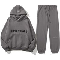 Wholesale Essentials Hoodie Set Large High Quality Cotton Autumn Winter Street Hip Hop Sports Silicone Reflective