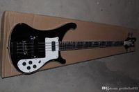 Wholesale black custom electric bass guitar with double cable jack inputs SALE
