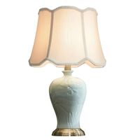 Wholesale Table Lamps America Country European Ceramic Linen Dimmer Lamp For Foyer Apartment Bed Room Decor Porcelain Light H cm