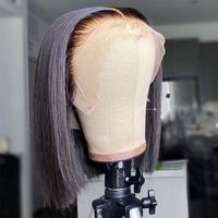 Wholesale Synthetic Wigs Inch Short Bob Straight Lace Front Wig Glueless x4 For Women With Baby Hair Daily Wear Density
