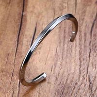 Wholesale Vnox Vintage Stainless Steel Bangle for Men Women Mobius Twisted Cuff Bracelet Unisex Casual Pulseira Gents Jewelry