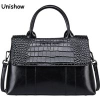 Wholesale Crocodile Pattern Split Leather Women Handbag Large Cow Female Totes Brand Designer Business Shoulder Bag Bags