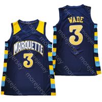 Wholesale 2021 New NCAA Marquette Golden Eagles Basketball College Jersey Wade Size S XL Yellow Navy Embroidery