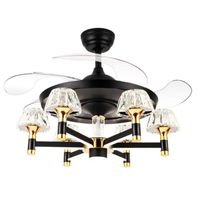 Wholesale Luxury Ceiling Fan With Chandelier Heads Crystal Lampshade Big Wind V V inch Lighting Fixture F Fans