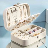 Wholesale Fashion Portable Velvet Organizer Tray Ring Necklace Display Box Earring Jewelry Showcase Drawer Storage