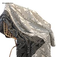 Wholesale Blankets F62A Nordic Style Knitted Warm Throw Blanket Black White Double Sided Jacquard Diamond Striped Pattern Weighted Cover For Sofa