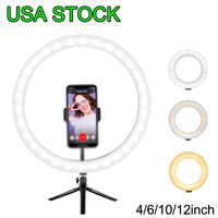 Wholesale 10 quot LED Ring Light with Desktop Stand Cell Phone Holder USB Powered Conference Lights CRI gt Color Temperature K to K for Live Stream Makeup Zoom Call Black