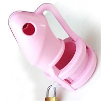 Wholesale Happygo Male Pink Silicone Chastity Device Cock Cages with Penis Ring CB3000 Adult Sex Toys M800 PNK