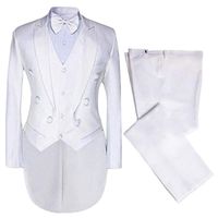 Wholesale Men s Suits Blazers White Wedding Groom Tuxedo pc Charming Formal Party Men Suit Gentleman Magic Vintage Tail Blazer Pants Vest Bow Tie
