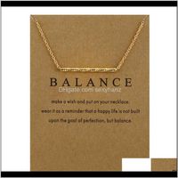 Wholesale Pendants Jewelrybalance Beam Necklaces Women Gold Sier Color Alloy Pendant Necklace With Mes Card Fashion Jewelry Drop Delivery Wawbf