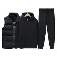 Wholesale Men s Tracksuits Ladies Casual Wear Suit Sportswear Solid Color Pullover Pants Vest Autumn And Winter Fashion