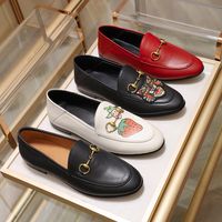 Wholesale 2021 New Designer Luxury shoes Mens Womens Genuine Leather velvet loafers with horsenbit Men women slip on Flats many styles Size EUR34