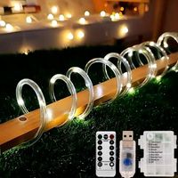 Wholesale Strings Wreath Christmas Street Garland Winter Year Eve Decorations Festoon Led Tube Rope String Light Battery Operated M