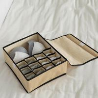 Wholesale Storage Boxes Bins Compartment Divider Box Oxford Cloth Durable Bra Home Drawer Underwear Container Dustpfoof Washable Socks Lidded Closet