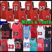 Wholesale Mesh Zach LaVine Lonzo Ball Demar DeRozan Basketball Jersey Derrick Rose MJ Scottie Pippen Dennis Rodman Retro Mens Youth Kids