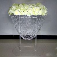 Wholesale Party Decoration Large Size Acrylic Crystal Wedding Table Centerpiece pillar Of Flower Stand cake Stand For Wedding wedding