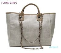 Wholesale Evening Bags FLYING BIRDS Women Tote Bag Fashion Canvas Large Handbag Chains Shoulder Ladies Big Messenger Shopping
