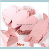 Wholesale Gift Event Festive Party Supplies Home Gardengift Wrap Butterfly Decoration Boite A Dragees Wedding Baptism Birth Rose Cnim Drop Del