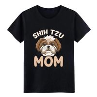 Wholesale Men s T Shirts Men Shih Tzu Mom Funny Cute Dog Owner Mommy Gift T Shirt Personalized Cotton Euro Size S xl Basic Solid Fit