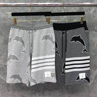Wholesale Men s Shorts Fashion Brand Casual Men Summer Dolphin Pattern Cotton Sports Trousers Knee Length Striped Women
