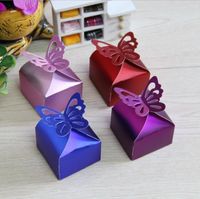 Wholesale Gift Wrap Small Paper Boxes For Candy Purple Wedding Sweets Packaging Box
