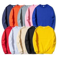 Wholesale Men s Hoodies Sweatshirts Woman Solid Color O Neck Sweatshirt Casual Loose Fit Hoodie Harajuku Aesthetic Streetwear Velvet Pullover White