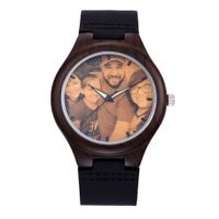 Wholesale Custom DIY Engraved Memory Photo Dial Bamboo Wood Wrist Watch