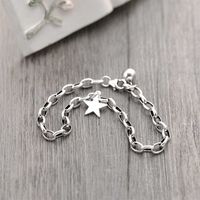 Wholesale Flyleaf Sterling Silver Pentagram Star Bracelets For Women Personality Simple Fashion Fine Jewelry Charm Bracelets Bangles G0916