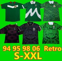 Wholesale 2006 MEXICO RETRO soccer jerseys RAFAEL MARQUEZ HOME AWAY WORLD CUP FINAL uniform long sleeve Football shirt VINTAGE BLANCO black red camiseta