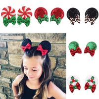 Wholesale Child Hair Accessories Bow Clip Barrettes Christmas Kids Mouse Ear Hairpins Festival Cartoon Halloween Headband Party Hairgrip