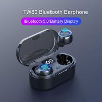Wholesale tw80 music headset wireless waterproof noise reduction in ear headphones bluetooth in ear piece for xiaomi samsung iphone