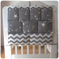 Wholesale Storage Boxes Bins Crib Baby Bed Bumper Hanging Bag Multi functional Muslin Cot Pocket Bedding