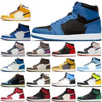 Wholesale Basketball Shoes Jumpman Men Women s Bred Patent Bubble Gum Hand Crafted Dark Marina Blue University Electro Orange Pollen Mens Trainers Sports Sneakers