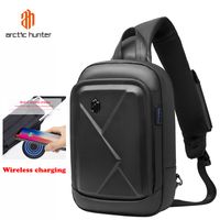 Wholesale ARCTIC HUNTER Bag Wireless Charging Shoulder Casual Large Capacity Multi function Sling Chest Business Travel Messenger C1008