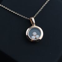 Wholesale 2022 New Pure Sterling Silver Jewelry For Women Beach Necklace Slide Stone Pendants Happy Move Diamond Design Luxury Brand