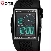 Wholesale Cool LED Digital And Analog Men Sports Watch With Square Dial OTS Water Resistant Boys Girls Gift Reloj Hombre Wristwatches