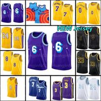 Wholesale Los Angeles Basketball Jersey Space Jam Tune Squad Carmelo Anthony Davis Alex Black Caruso Mamba Russell Westbrook White Mens Blue Gold