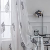 Wholesale Embroidery Window Yarn Balcony Bedroom White Curtain Tulle Voile Organza Sheer Curtains Fabrics For Living Room