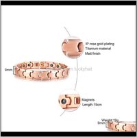 Wholesale Other Couple Sets Titanium Biomagnetic Energy Therapy Bracelets In Rose Golden Neodymium Bio Magnets Bracelet For Men Women Bniuo Oixmi